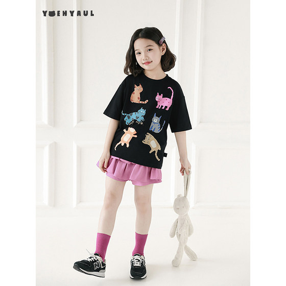 Young girl and big child cute cat digital printed thin short sleeve ribbed round neck simple versatile sweet and cool top
Young girl and big child cute cat digital printed thin short sleeve ribbed round neck simple versatile sweet and cool top