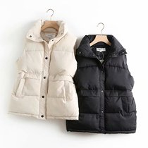 YW366 long down cotton vest 2021 autumn Korean version of loose student padded padded padded padded horse clip