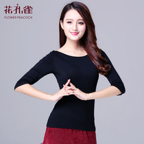 Belly dance practice practice clothing top Modal dance suit mid-sleeve top slim autumn and winter new practice clothing