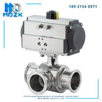 MDZK-AT pneumatic sanitary grade ball valve pneumatic sanitary three-way ball valve three-way quick-loading food grade