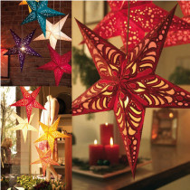 Christmas decorations Three-dimensional laser five-pointed star lampshade Candle light Mall ceiling decorations Star gifts