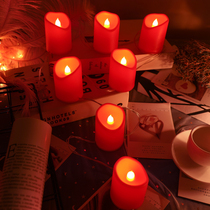 Blow out of red candle Smoke-free emulation Creative suitor wedding table White props Net Red Romantic Birthday Placement boyfriend