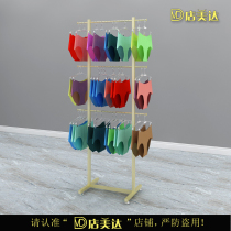 Lingerie shop shelf underwear underwear mid-island display rack bra gold high-grade double-sided floor multifunctional display rack
