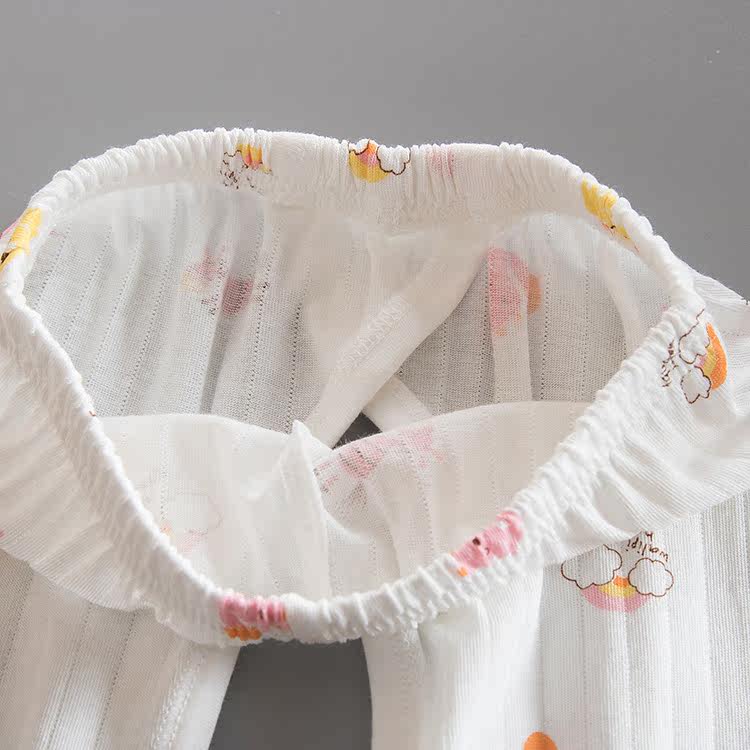 新品夏季婴儿宝宝开裆长裤初生儿薄款男女儿童透气开档莫代尔睡裤