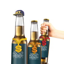 Italian Rocket dollar sign bottle logo circle) Colorful six colors highlight personality) Mark the exclusive bottle