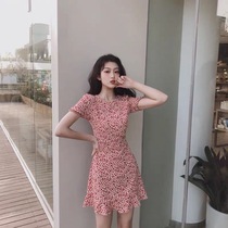 2020 small fragrant style Platycodon grandiflorum dress French slim temperament floral dress female summer fishtail dress tide