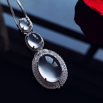 VISING jewelry original design 925 silver ice species water foam jade glass species inlaid pendant water foam necklace