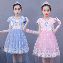 Frozen Aisha Princess Dress Girl Genuine Spring and Summer New Long Sleeve Western Birthday Girl Jumpsuit