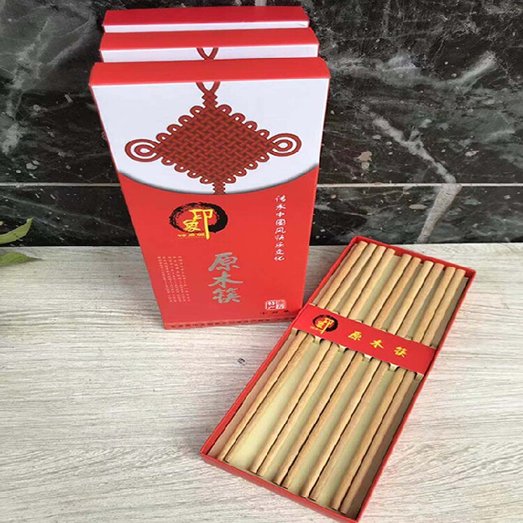 印象原木筷】湖南张家界杜仲原木筷 无漆无腊实木筷子 家用装10双