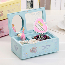 Creative pastoral small flower music ornaments card can be rectangular music box can hold jewelry box clockwork music box