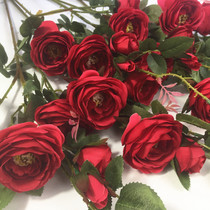 6-head simulation rose wedding fake flower silk flower living room table decoration flower arrangement dry flower bouquet flower arrangement flower art