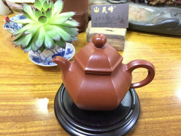 宜兴紫砂茶壶 范家壶庄范永军朱泥大师 六方掇球200cc大红袍泥料