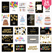 24 different birthday cards creative high-end simple business half-fold birthday wishes small cards with envelopes
