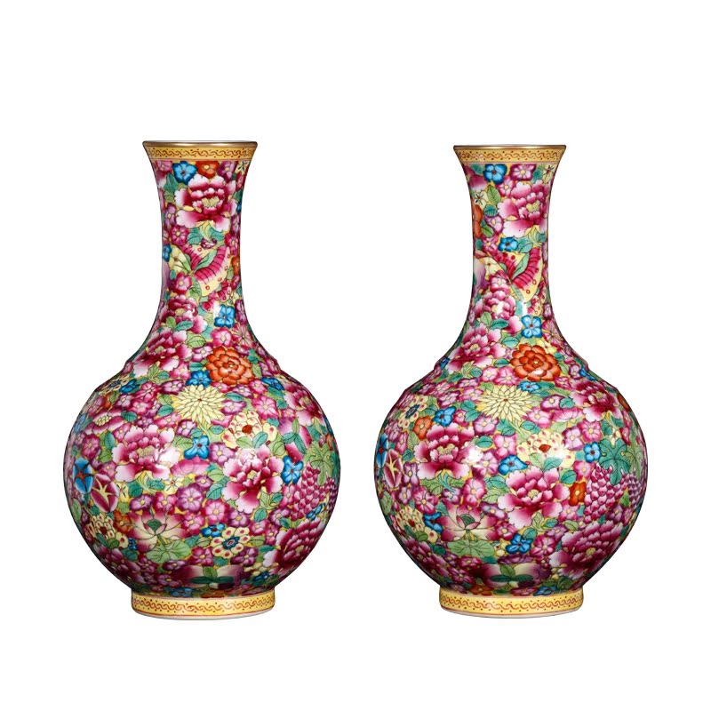 Floret bottle mini colored enamel principal jingdezhen ceramic flower implement furnishing articles retro hand - made household decorate gifts