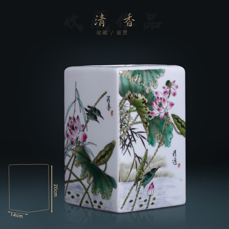 Jingdezhen ceramics imitation the qing qianlong hand - made pastel painting of flowers and flower arrangement with Chinese style porch sitting room adornment furnishing articles