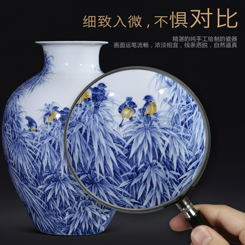 The Master of jingdezhen ceramics hand - made Chinese blue and white porcelain vase sitting room porch TV ark, flower adornment furnishing articles