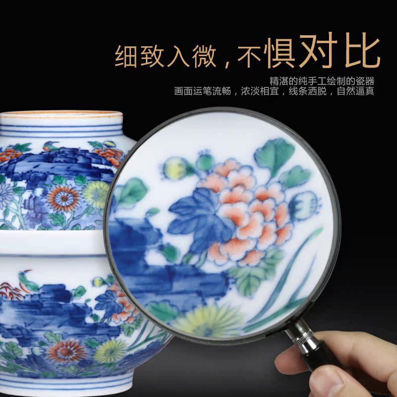 Jingdezhen ceramics manual jobs hand - made color porcelain dou son hen grain home daily tureen furnishing articles