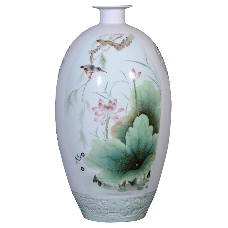 Dong - Ming li hand - made celadon vase jingdezhen ceramic Chinese style living room in pastel its of porch TV ark, furnishing articles