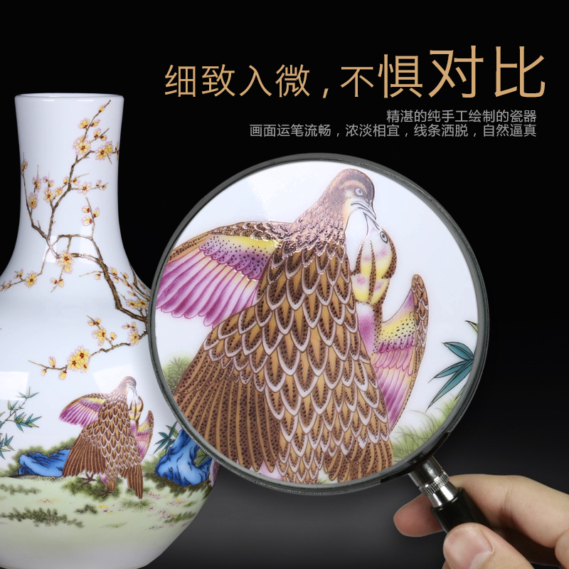 Jingdezhen ceramics hand - made means safe bamboo vase flower arranging home sitting room manual art handicraft furnishing articles