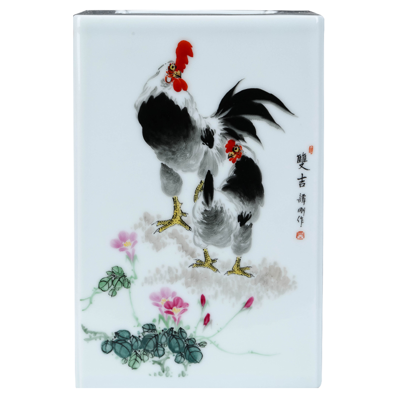 The Master of jingdezhen ceramics hand - made pastel rooster figure with Chinese style living room porch rich ancient frame decorative furnishing articles