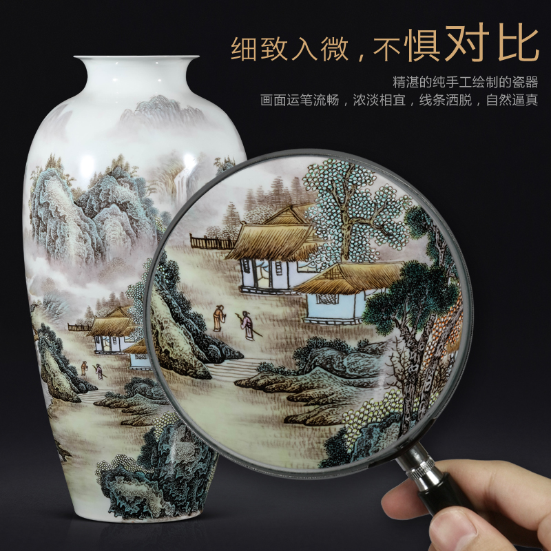 The Master of jingdezhen ceramic vase hand - made pastel scenery figure of new Chinese style living room TV cabinet decorative furnishing articles arranging flowers