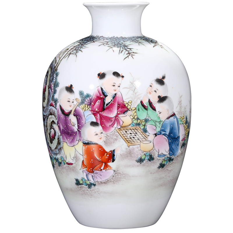 New Chinese style household hand - made vases, the sitting room porch jingdezhen ceramics TV ark, decoration crafts are arranging flowers