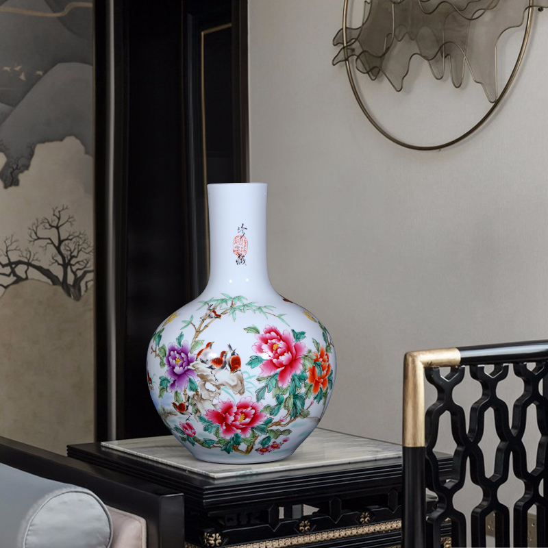 Jingdezhen ceramic YuJinXi hand - made vase sitting room porch TV ark, study of new Chinese style decoration as furnishing articles