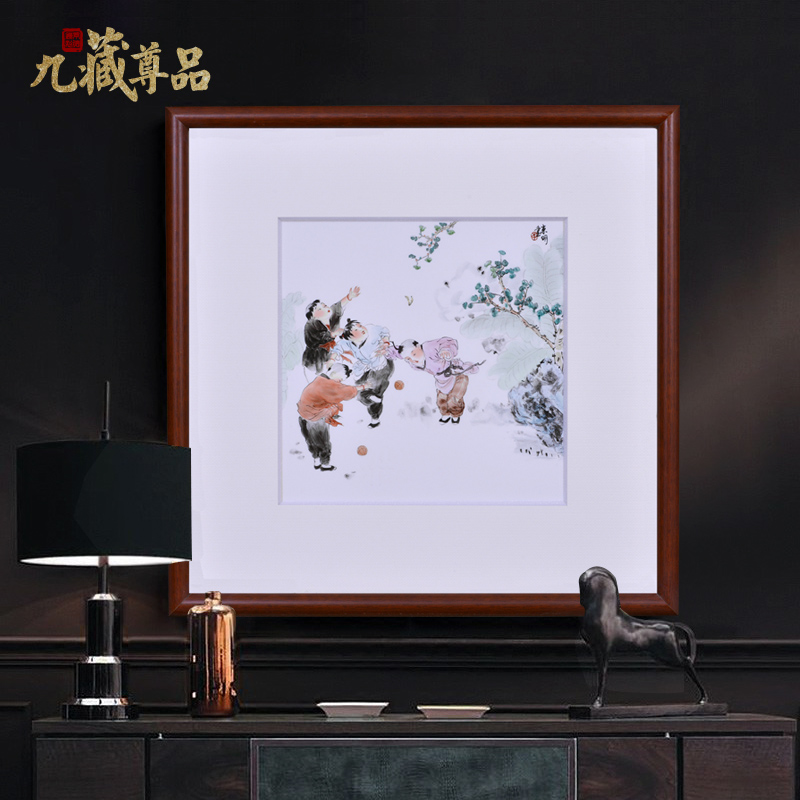 Jingdezhen ceramics dong - Ming li hand - made lad figure Chinese style household crafts decoration porcelain plate painting