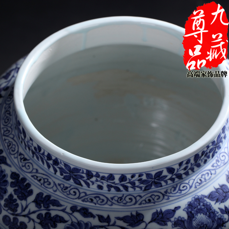 Imitation of yuan blue and white porcelain of jingdezhen ceramics of three lines can vase household adornment handicraft furnishing articles