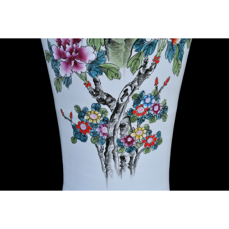 Jingdezhen ceramic vases, antique hand - made pastel peony flower goddess of mercy bottle of large vases, decorative furnishing articles