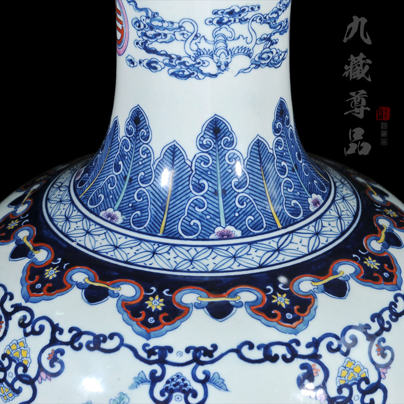 About Nine hid statute of the product of jingdezhen ceramic hand - made porcelain vase colorful celestial classical Chinese style living room China