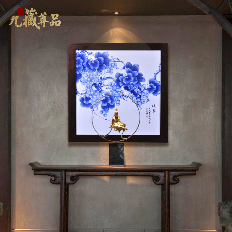 Jingdezhen ceramics Liu Shuwu hand - made porcelain plate painting Chinese style household decoration crafts are rich fruits