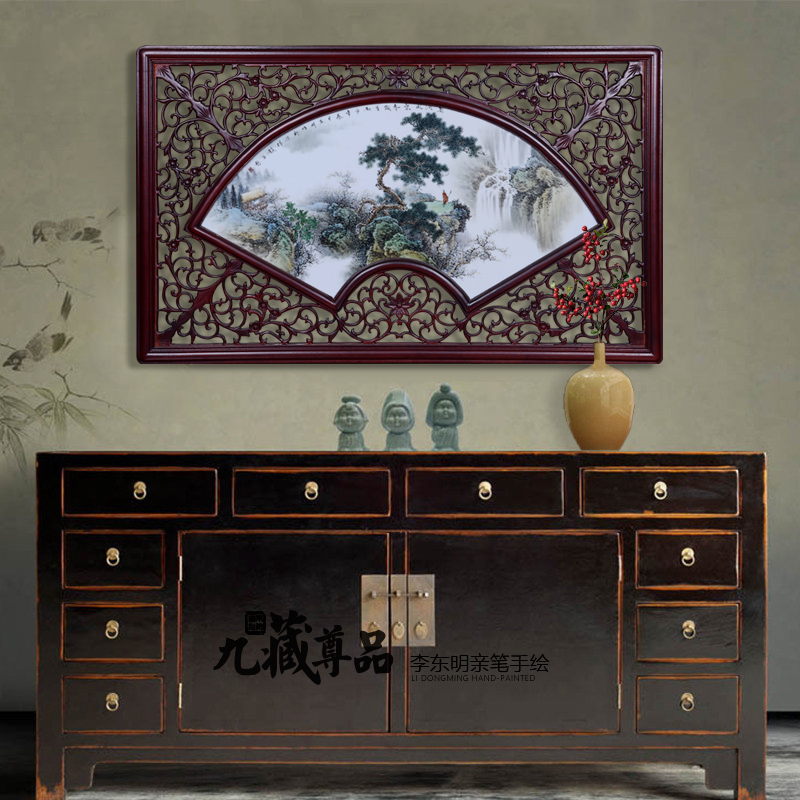 Jingdezhen ceramics dong - Ming li personally hand - made famille rose porcelain plate painting landscapes sitting room adornment household furnishing articles