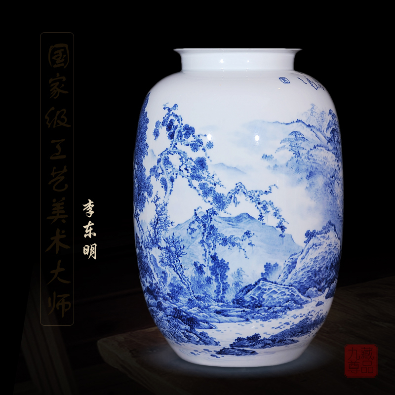 Jingdezhen ceramics dong - Ming li hand picked home sitting room crafts are blue and white porcelain vase