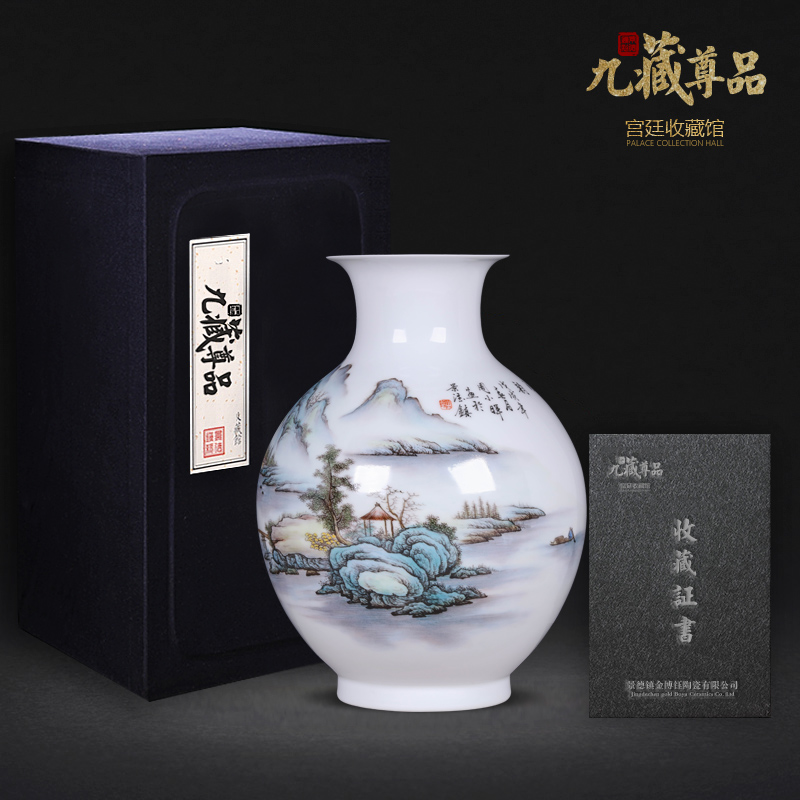 The Master of jingdezhen ceramics hand - made scenery vase furnishing articles flower arranging home wine sitting room decoration