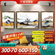 Rising Sun Dongsheng decorative painting living room abstract landscape painting Chinese elk light luxury crystal porcelain painting European sofa background painting