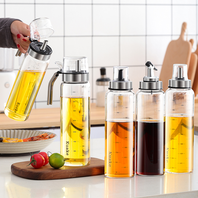 oil bottle, glass, leakproof oil pot, household large oil tank, seasoning, soy sauce bottle, vinegar pot, sesame oil bottle, kitchen supplies