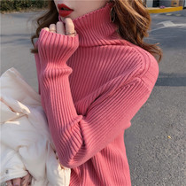 Turtleneck Sweater Womens Autumn and Winter Loose Wear Slim Joker base shirt Autumn and Winter New Thick Interior Knitted Top