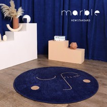 (Aoyama Meiku) original design artdeco round smiley carpet Nordic light luxury girl bedroom living room