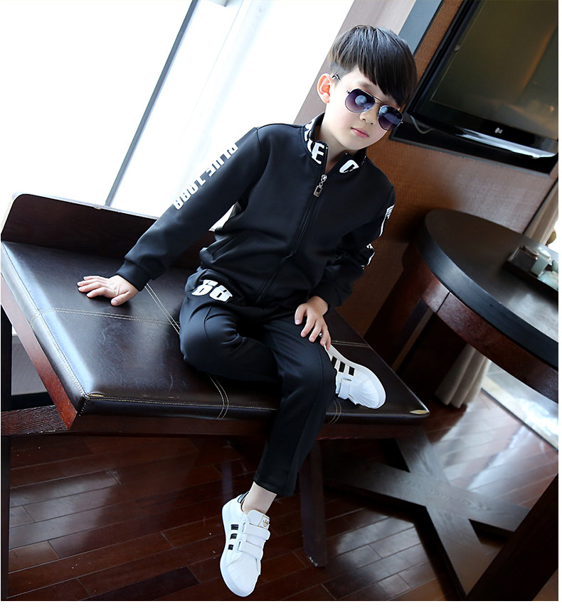 童装男童春装套装2017新款5中大童6休闲8儿童运动两件套9纯棉11岁