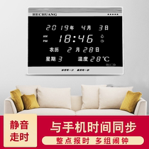 Hechuang factory direct LED digital calendar information calendar Bluetooth mobile phone synchronization time alarm clock clock wall clock