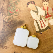 (Xiong Jia Jewelry) Hetian jade bracelet white jade pendant Ping An lock seed seed ball bracelet