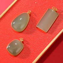 (Xiong Jia Jewelry) Xiong Family Original Design Hetian Jade Qingshui Old Mine Deer Xianer 18K gold pendant