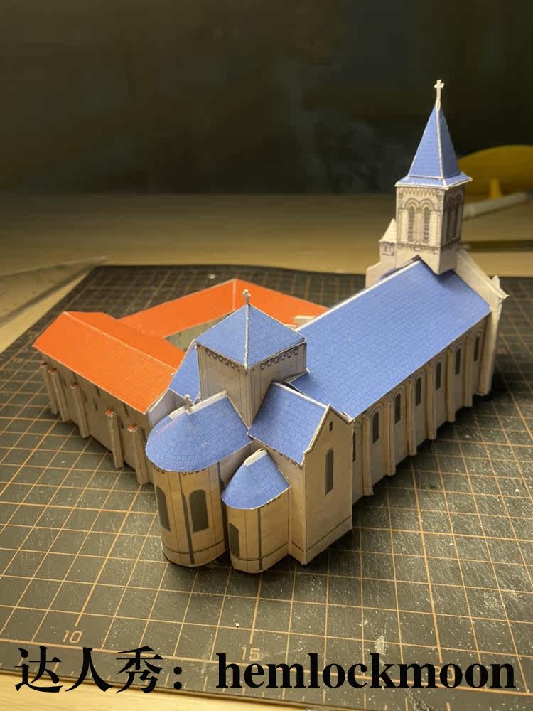 儿童益智diy立体手工制作庭院场景建筑房屋房子修道院3d纸质模型
