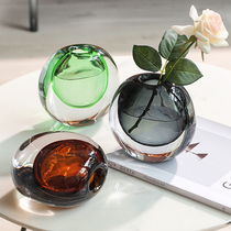 miz Glass Vase ornaments living room flower arrangement transparent glass light luxury wind Nordic dry flower table bedroom decorations