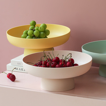 Nordic creative fruit plate household living room coffee table snack plate storage tray candy solid plastic simple modern light luxury