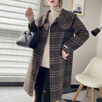 Double-sided coat womens long 2021 New Korean version of small man slim high-end woolen coat