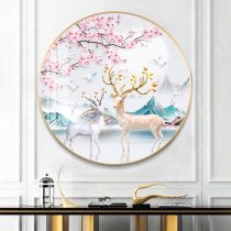 5D Diamond painting 2021 New Full diamond peach blossom deer living room porch handmade crystal point cross stitch 2020 modern
