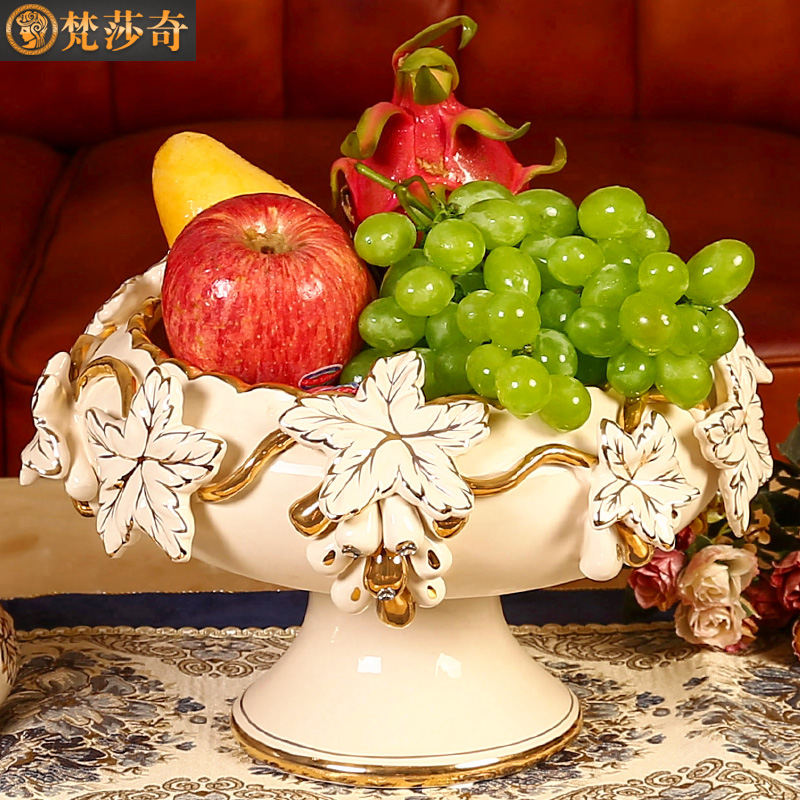 Ou compote sitting room key-2 luxury large household fruit bowl bowl wedding place high creative ceramic compote tea table