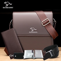 Kangaroo flip cover leather texture mens bag manufacturers direct sales single shoulder diagonal cross bag business casual fashion wear-resistant bag new model